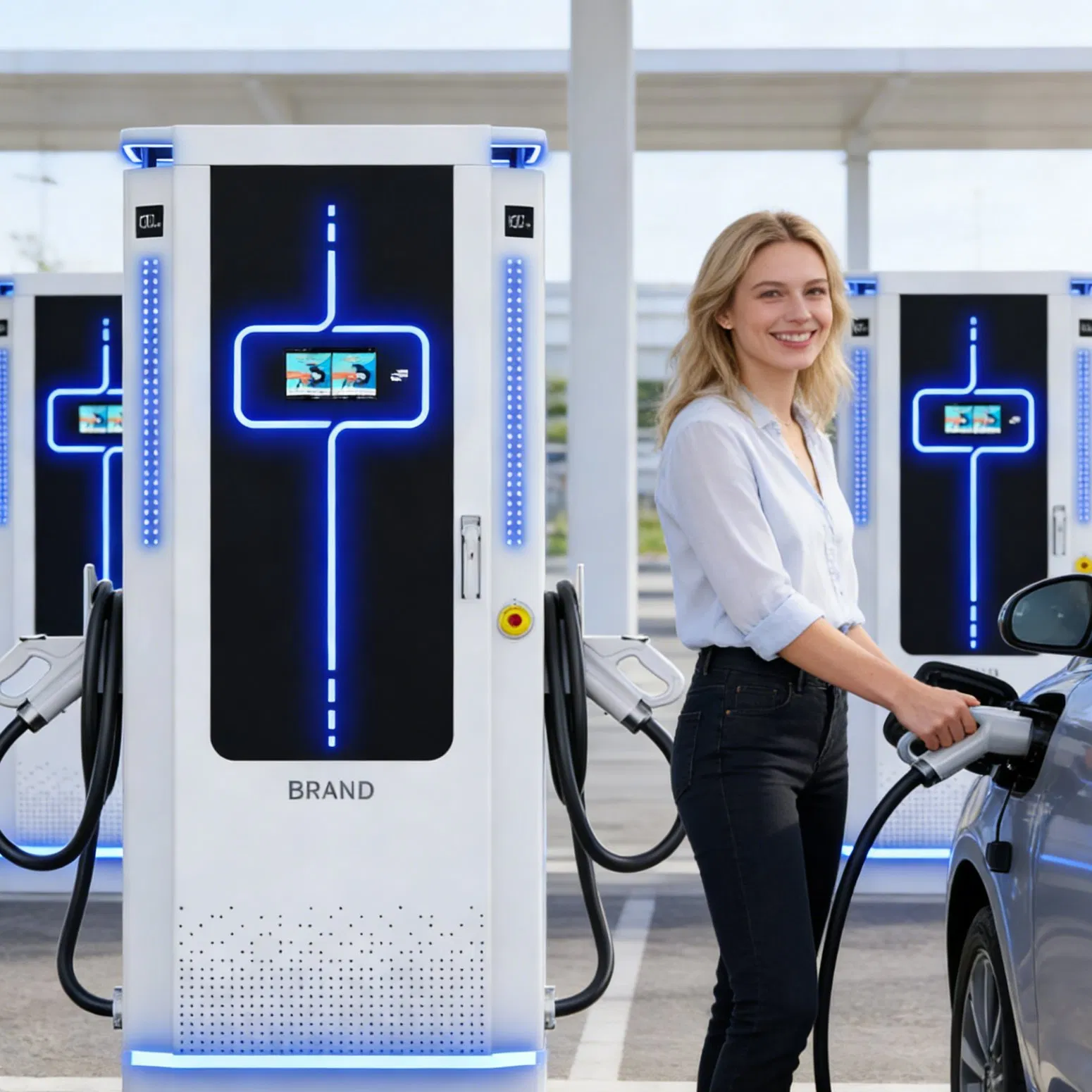 Heavy-Duty EV Charging Station 40kw 60kw 80kw 120kw 160kw 180kw 200kw for Fleet Charging Ocpp CCS2