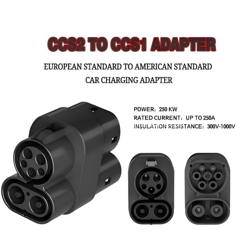 1000VDC CCS1 to CCS2 DC EV Charging Adapter UL94V-D Fireproof Grade for Commercial EV Fleets