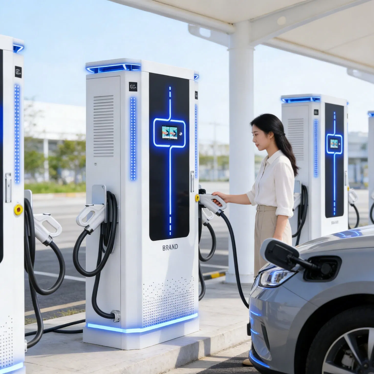 Compact EV Charger for Electric Vehicles, 40kw 60kw 80kw 120kw 160kw 180kw EV Charging Station Power Options