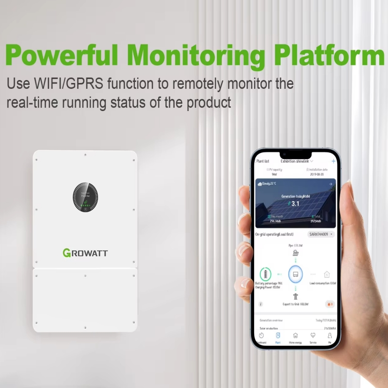 Growatt 3 Phase Solar Hybrid Inverter 8kw 10kw 12kw 20kw Solar DC to AC Power Inverter