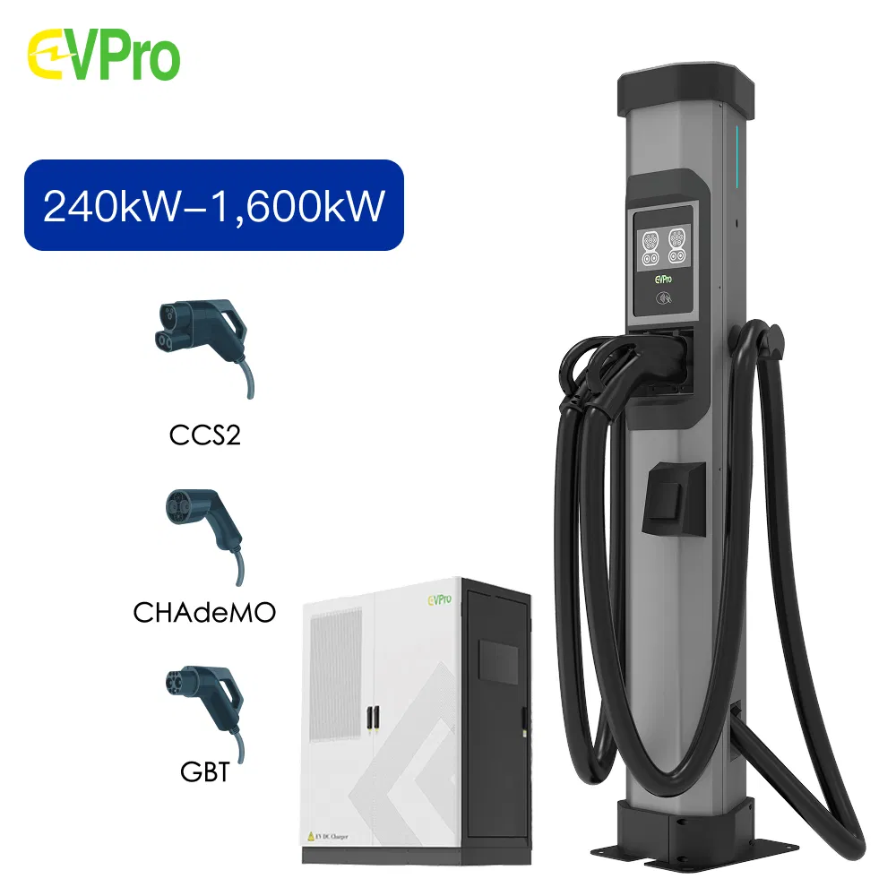 Commercial Fleet 240kw 1600kw DC Fast Charging Station New EV Charger IP54 Protection Floor Mounted Public Ocpp1.6j Split Evpro
