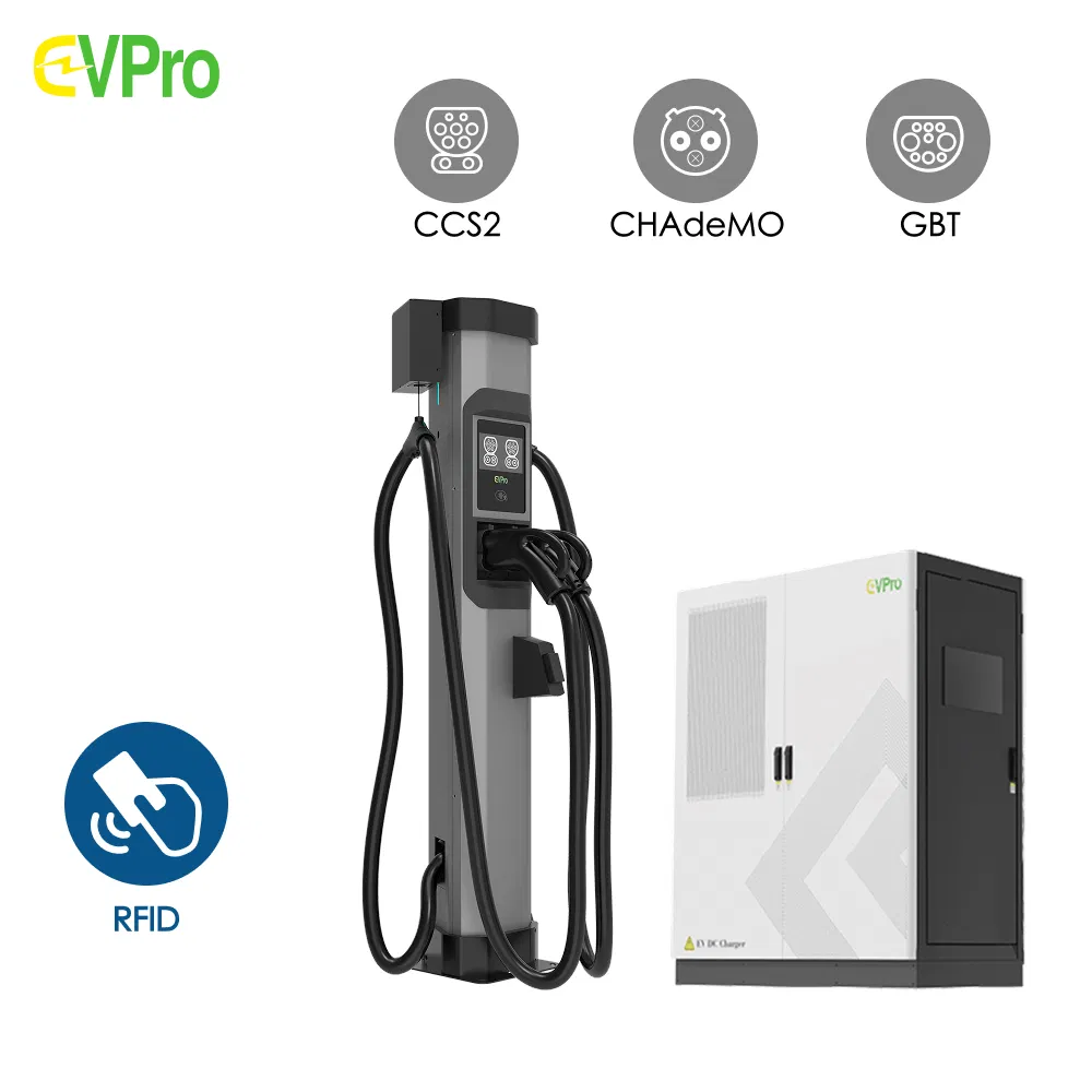 240/1600kw Split Type Charging Pile DC Fast Charger CCS2 Gbt Ocpp1.6j IP54 Solar Compatible Credit Card Payment Public Parking