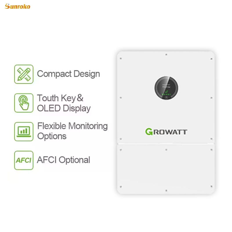 Growatt 3 Phase Solar Hybrid Inverter 8kw 10kw 12kw 20kw Solar DC to AC Power Inverter