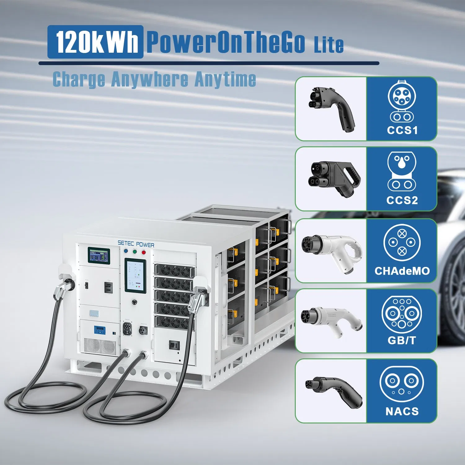Mobile DC Charging Solution for EV - 120kwh Battery Pack Energy Storage System