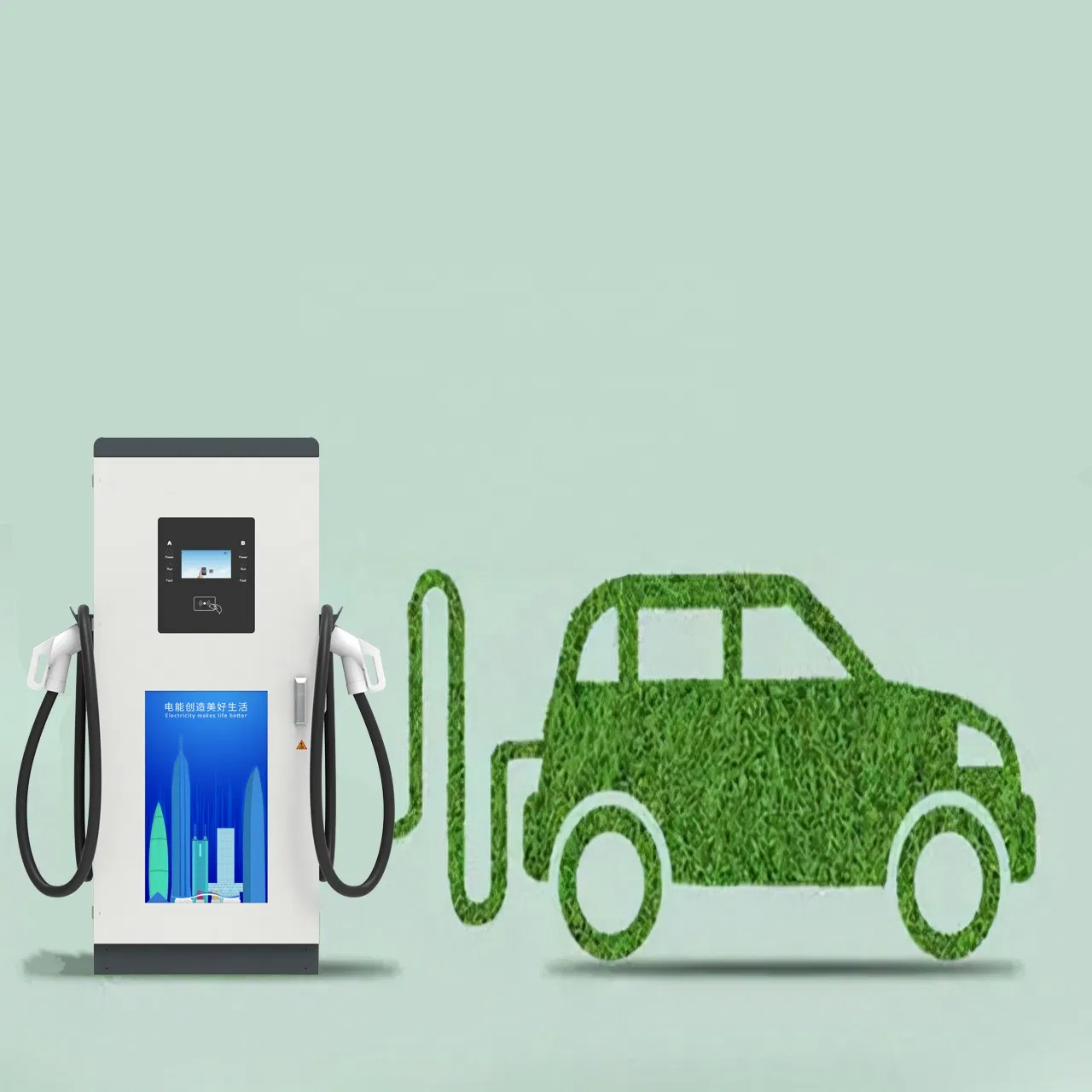 120kw CCS2 CCS1 DC Fast Fleet Car Charging Station Floor Mounted Mobile EV Charging Solutions Level 2 EV Charger Infrastructure