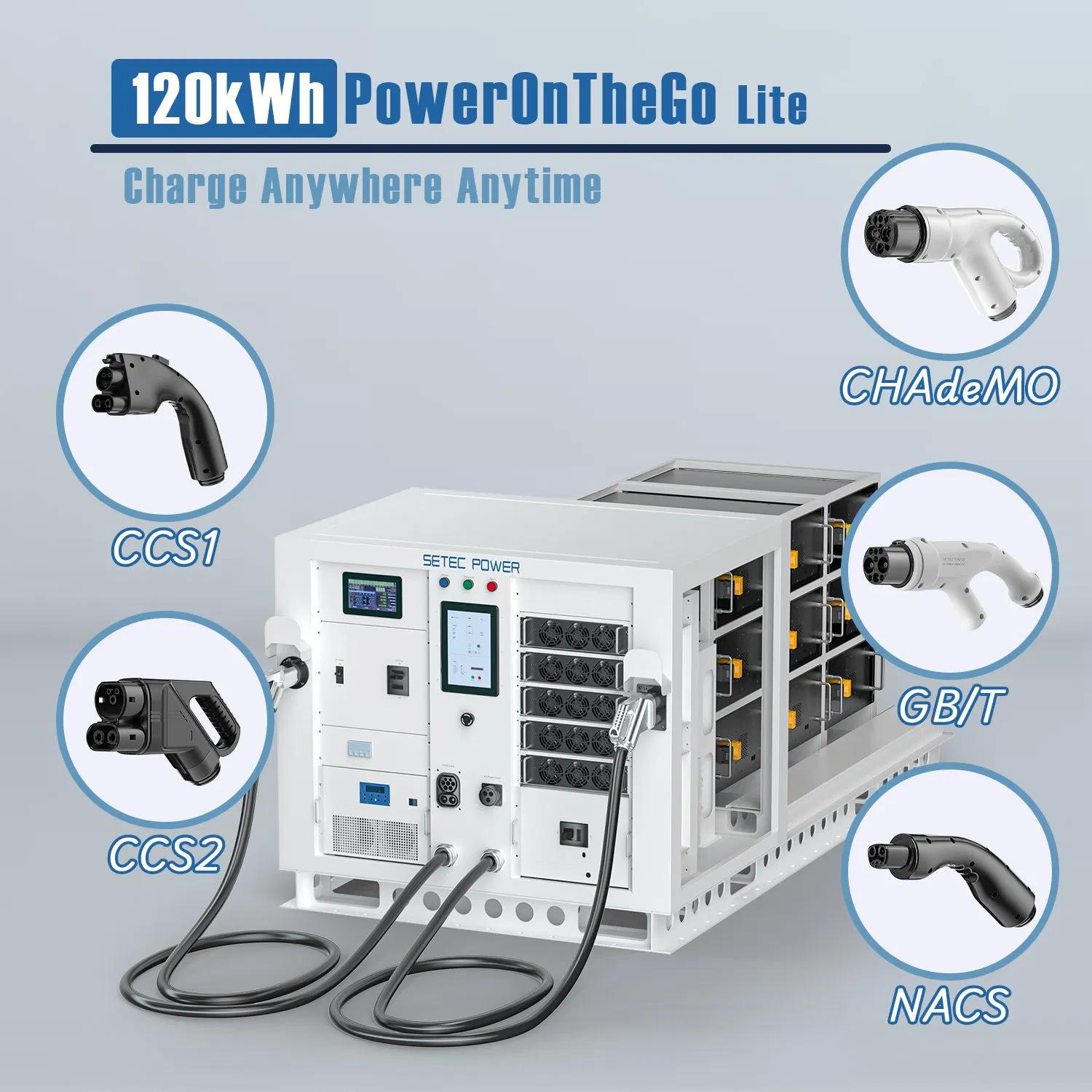 Mobile DC Charging Solution for EV - 120kwh Battery Pack Energy Storage System