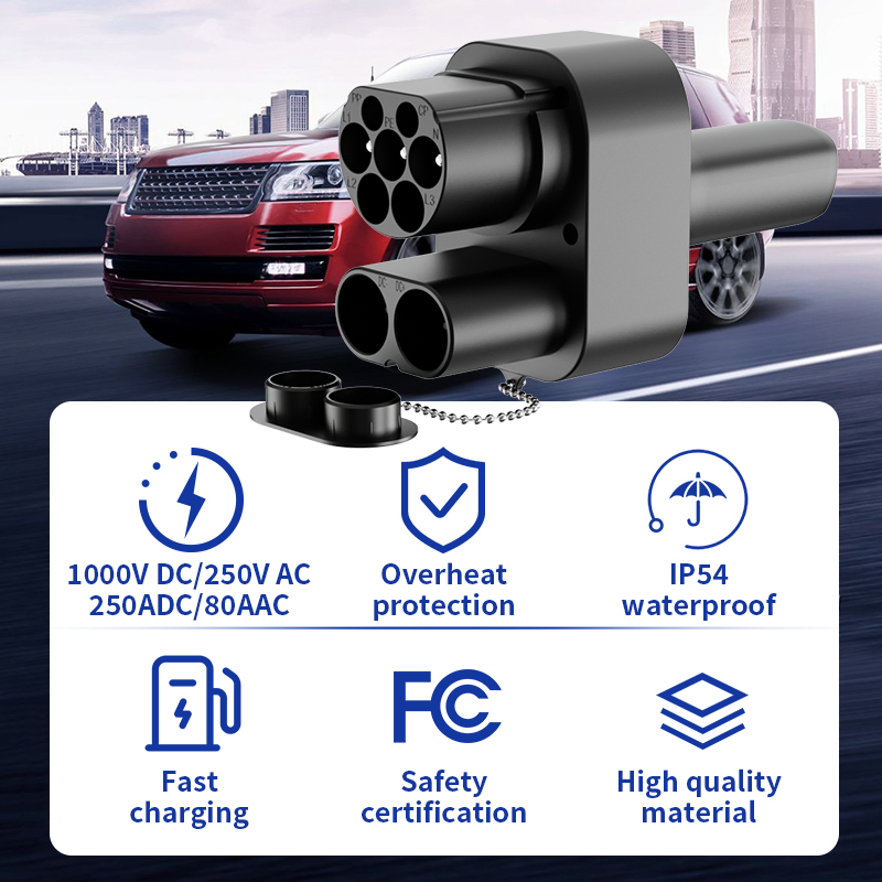 CCS2 to Nacs Adapter for Supercharger V3 Compatibility Third Party CCS2 Networks DC Fast Charging 250kw Max Power Intelligent Communication Chip