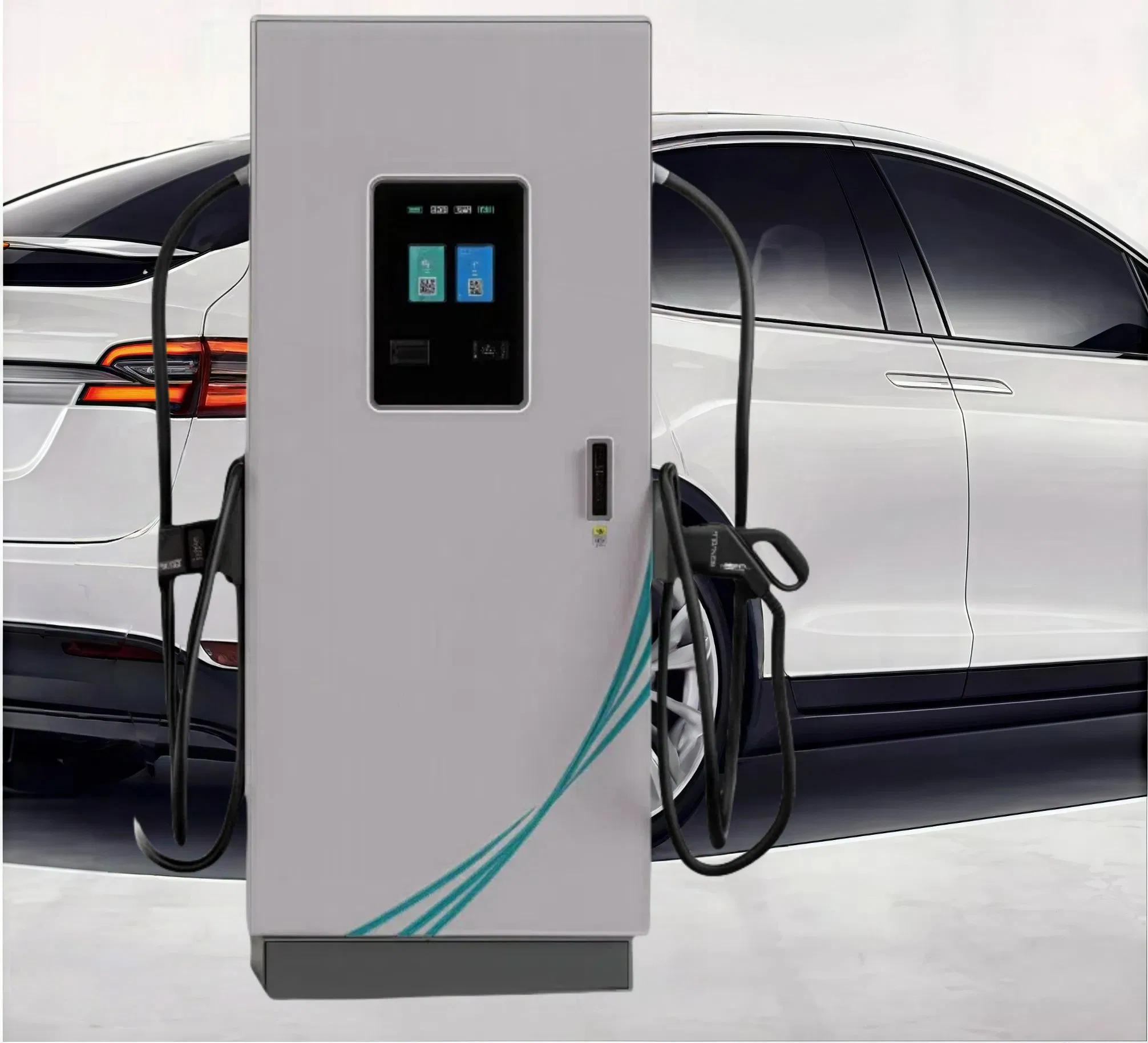 Guhe 80kw CCS2 CCS1 DC Fast Fleet Car Charging Station Floor Mounted Mobile EV Charging Solutions Level 2 EV Charger Infrastructure