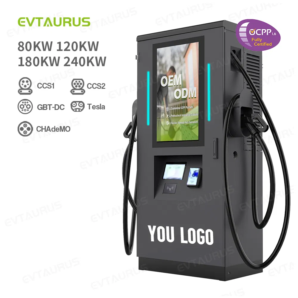 2026 Intelligent Ocpp 80kw 120kw 160kw CCS2 Gbt Nacs DC EV Fast Electric Car Vehicle Charging Station with 32 Inch LCD Display POS