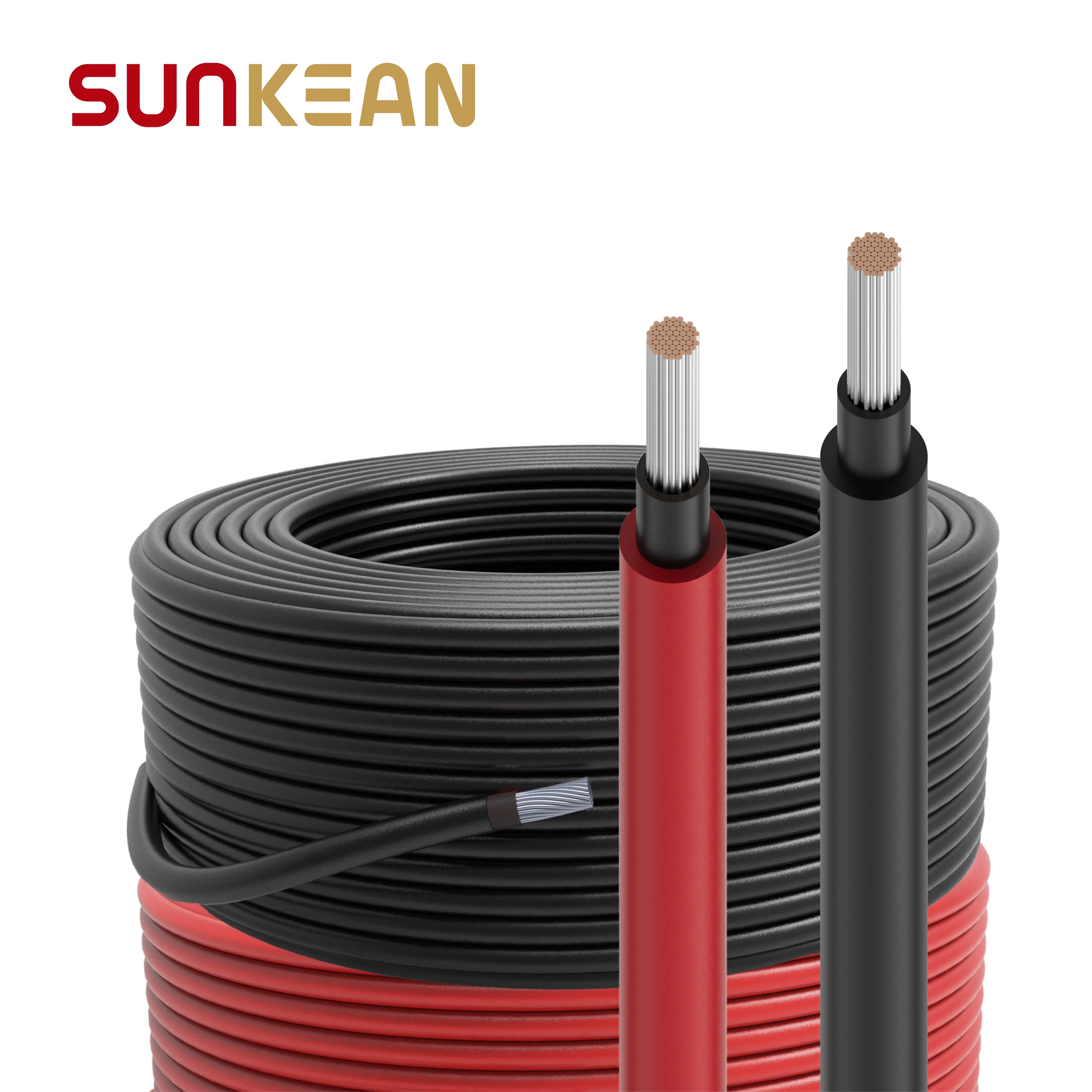 DC 1500V 6AWG Solar Cable Featuring Black Xlpo Insulation and Tinned Copper