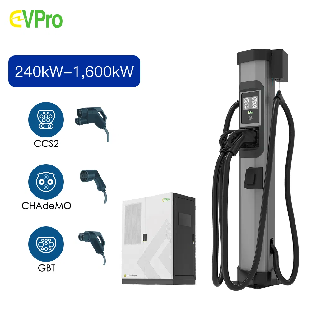 Commercial Fleet 240kw 1600kw DC Fast Charging Station New EV Charger IP54 Protection Floor Mounted Public Ocpp1.6j Split Evpro