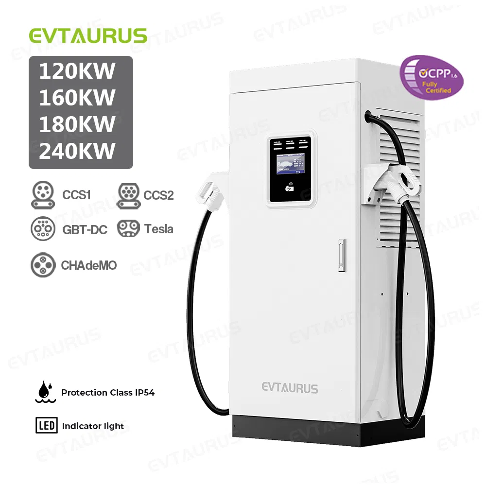 EV Charger 80kw 120kw 160kw 200kw DC Charging Station Cable Management CCS2 Chademo Commercial Parking Lot DC Fast Chargers