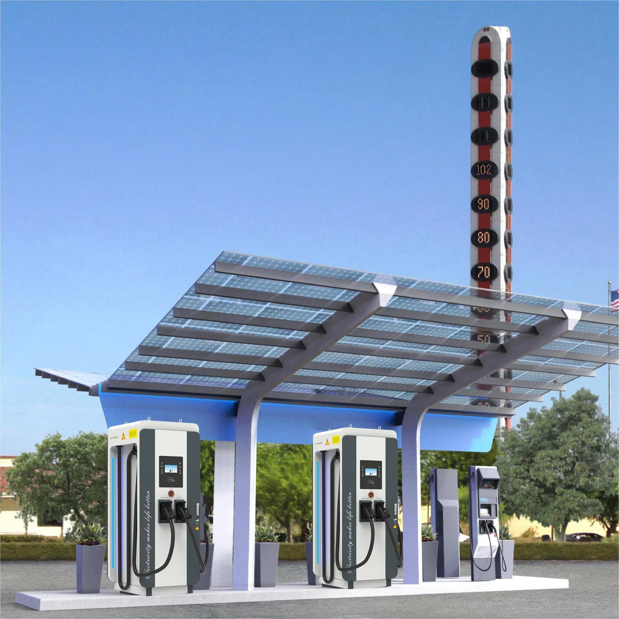 CE TUV Certified New 120kw/80kw DC Fast Car Charging Station Level 3 EV Charger Compatible CCS Gbt 2 Guns Commercial Use IP54