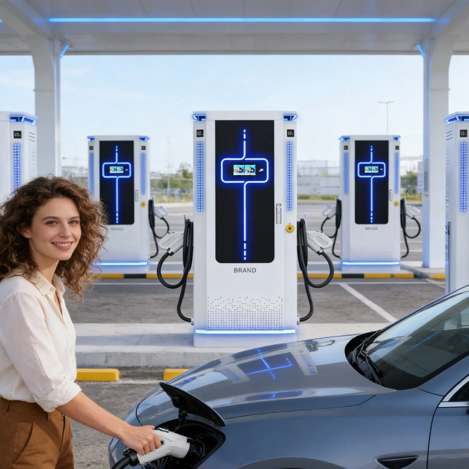 Heavy-Duty EV Charging Station 40kw 60kw 80kw 120kw 160kw 180kw 200kw for Fleet Charging Ocpp CCS2