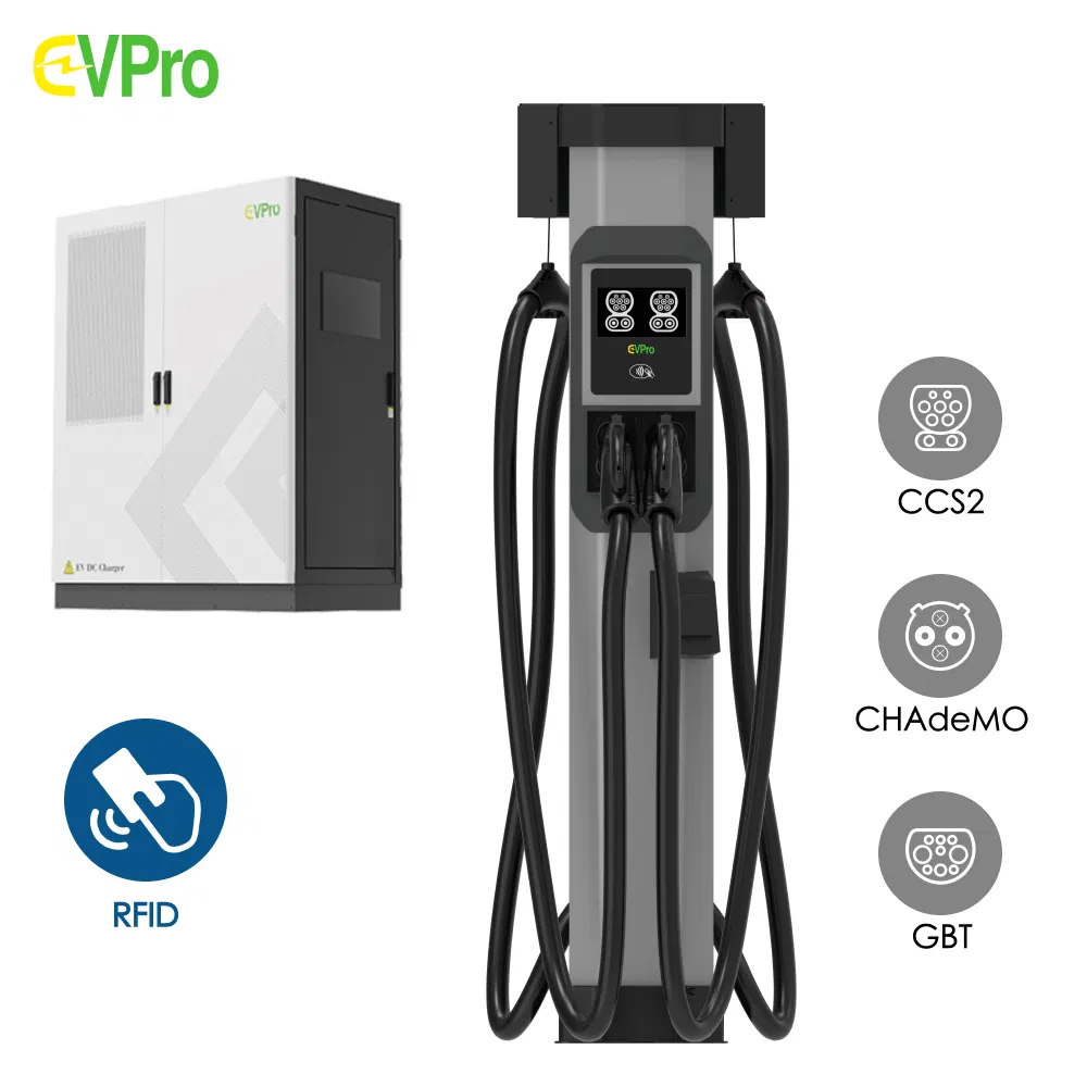 240/1600kw Split Type Charging Pile DC Fast Charger CCS2 Gbt Ocpp1.6j IP54 Solar Compatible Credit Card Payment Public Parking