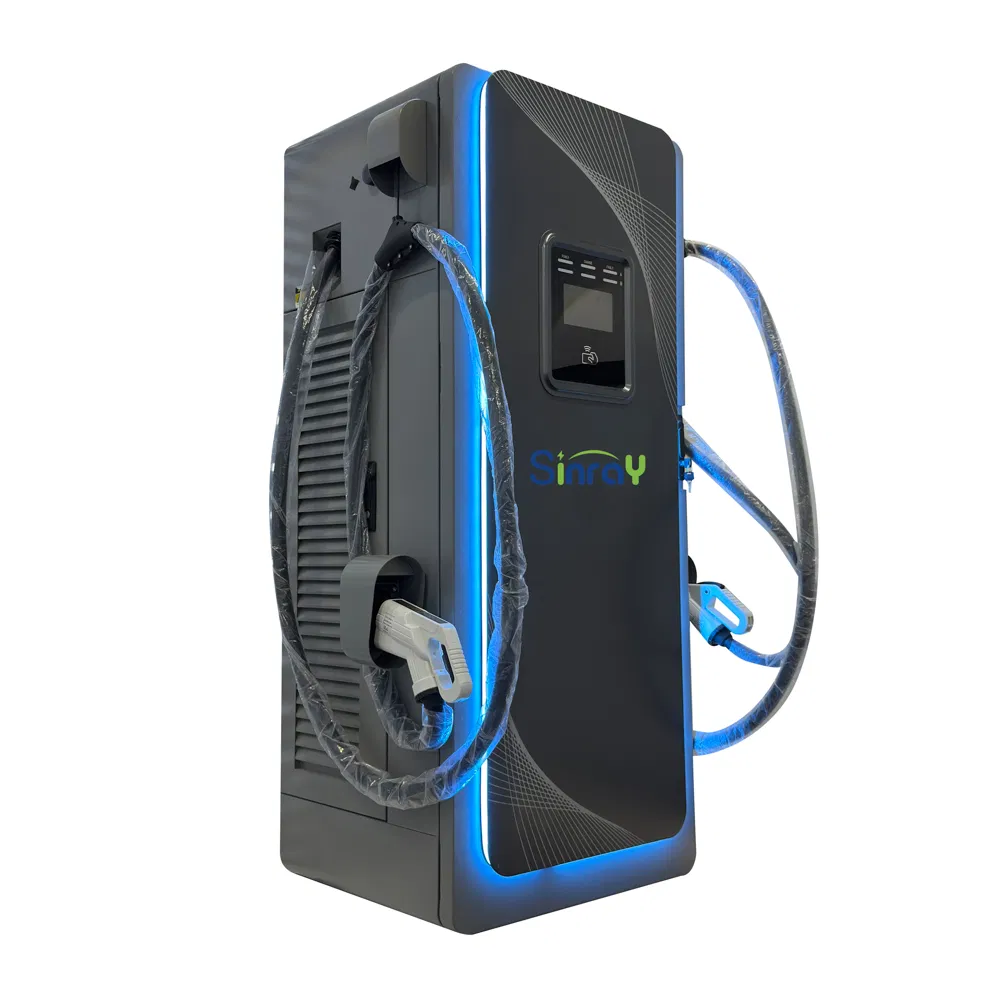 Floor Mounted Dual Port Electric Car Charger 40kw to 240kw High Power DC EV Charging Station IP54 Outdoor for Public Parking