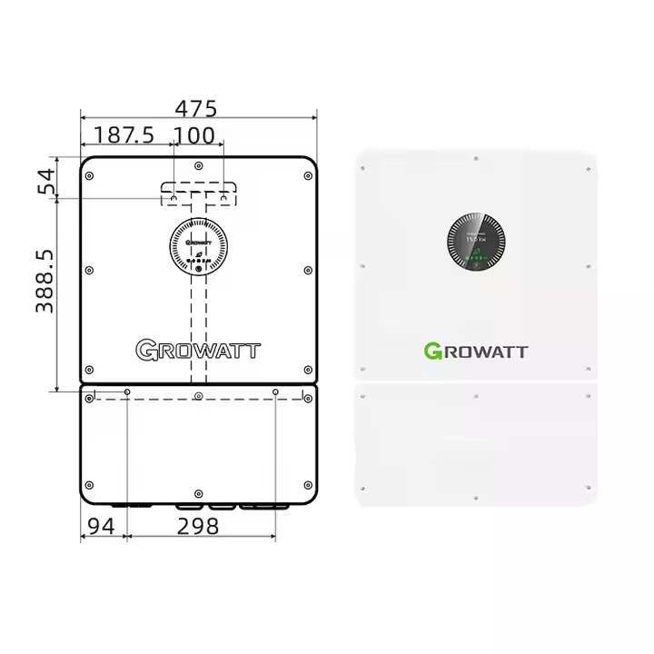 Growatt 3 Phase Solar Hybrid Inverter 8kw 10kw 12kw 20kw Solar DC to AC Power Inverter