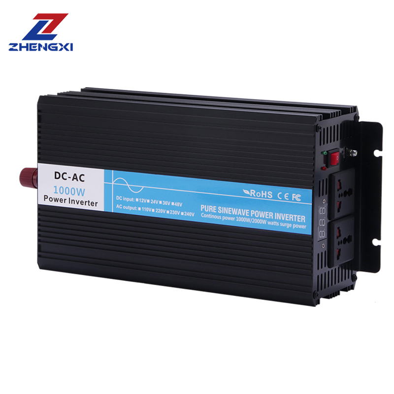 1000W Pure Sine Wave Power Inverter DC 24V to 220V Car Charger Plug Inverter
