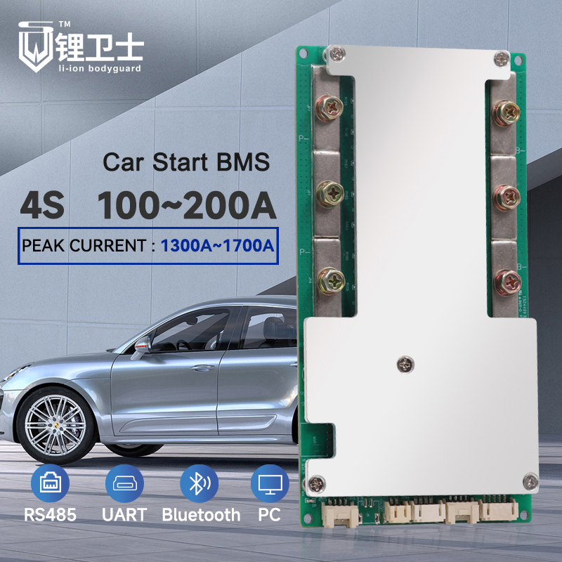 Smart BMS Lithium Ion LFP LiFePO4 Management System 4s 8s 150A 200A BMS for Car Start Battery
