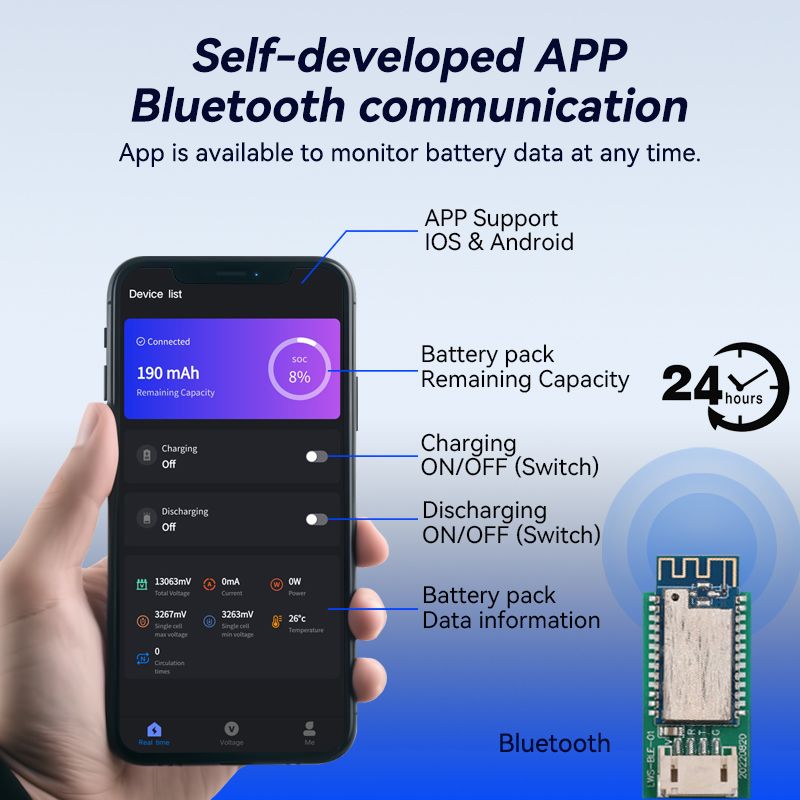 Smart BMS Lithium Ion LFP LiFePO4 Management System 4s 8s 150A 200A BMS for Car Start Battery