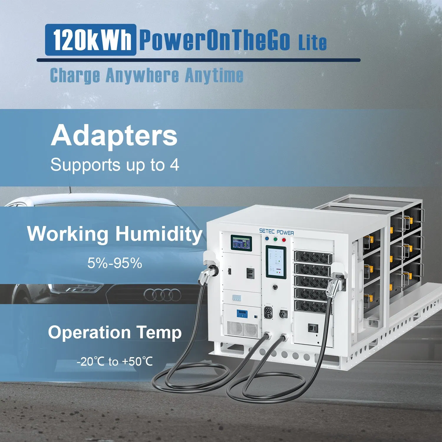 Mobile DC Charging Solution for EV - 120kwh Battery Pack Energy Storage System