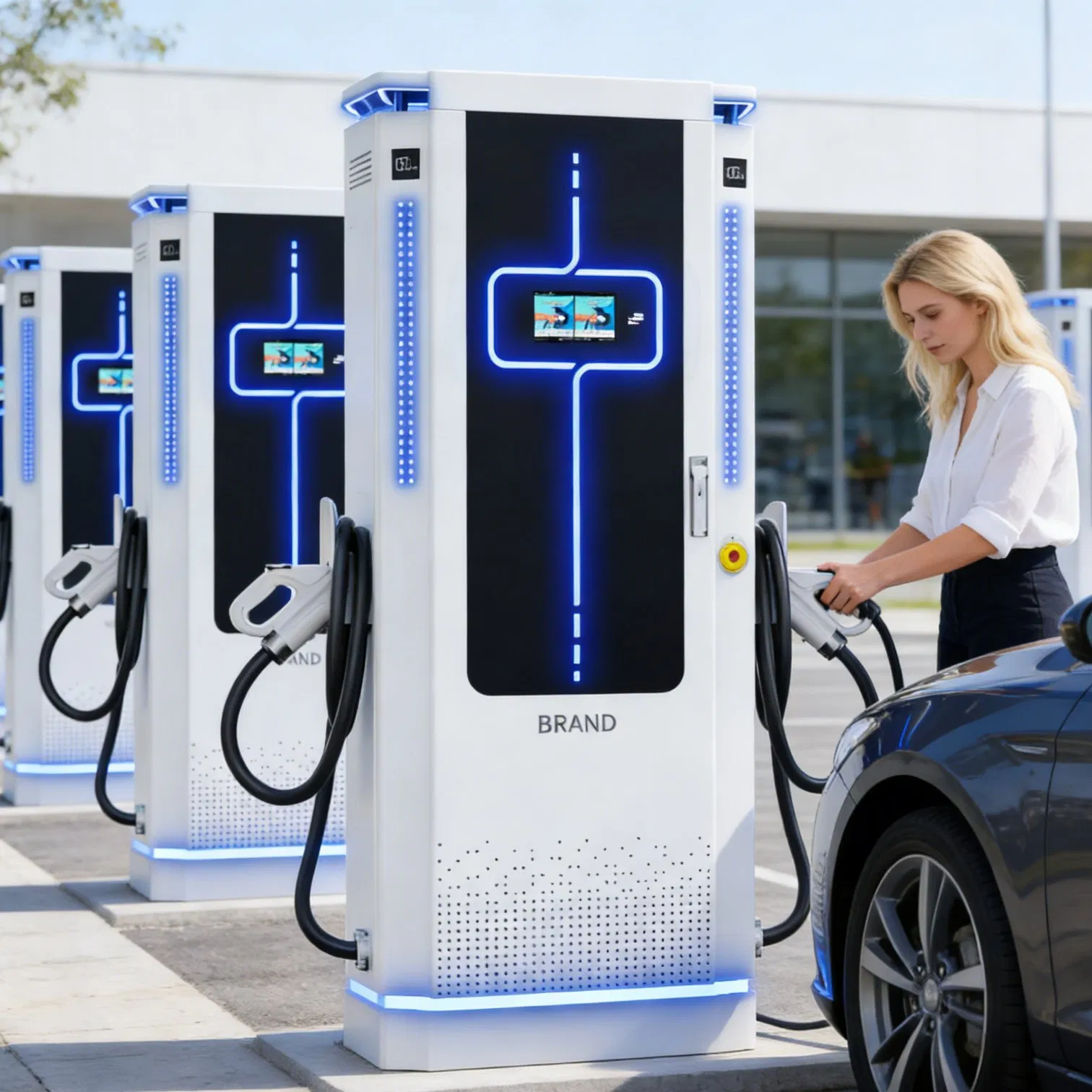 Heavy-Duty EV Charging Station 40kw 60kw 80kw 120kw 160kw 180kw 200kw for Fleet Charging Ocpp CCS2
