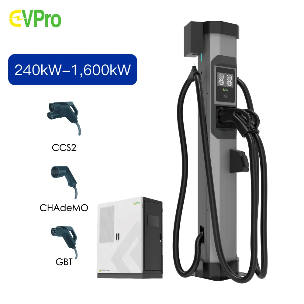 Commercial Fleet 240kw 1600kw DC Fast Charging Station New EV Charger IP54 Protection Floor Mounted Public Ocpp1.6j Split Evpro
