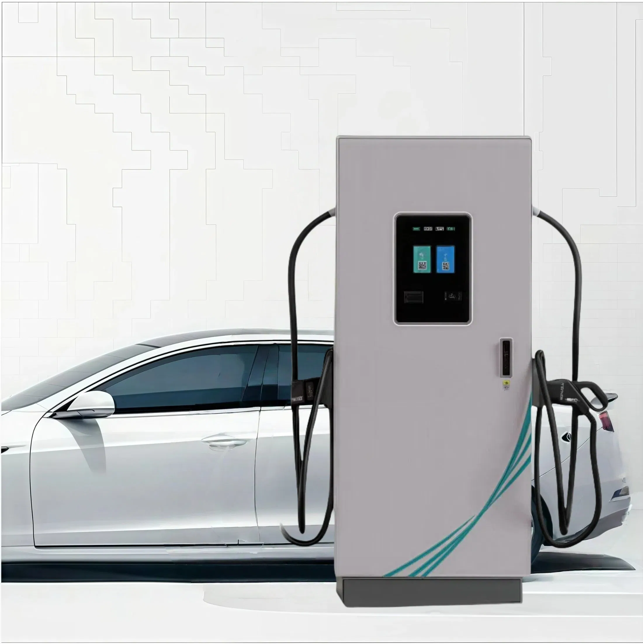 Guhe 60kw CCS2 CCS1 DC Fast Fleet Car Charging Station Floor Mounted Mobile EV Charging Solutions Level 2 EV Charger Infrastructure
