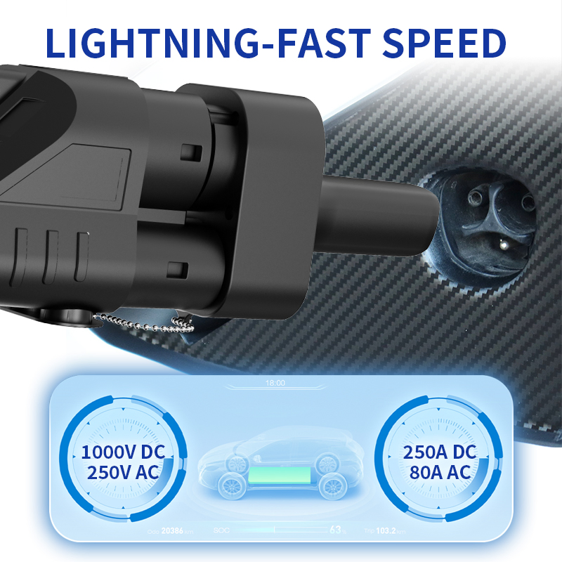 CCS2 to Nacs Adapter for Supercharger V3 Compatibility Third Party CCS2 Networks DC Fast Charging 250kw Max Power Intelligent Communication Chip