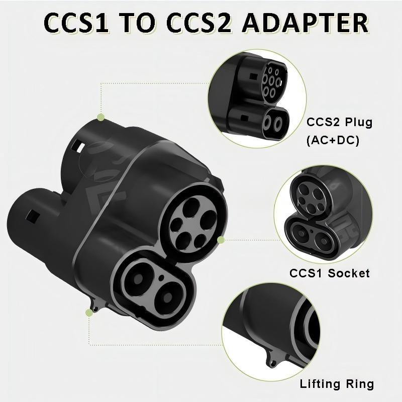 1000VDC CCS1 to CCS2 DC EV Charging Adapter UL94V-D Fireproof Grade for Commercial EV Fleets