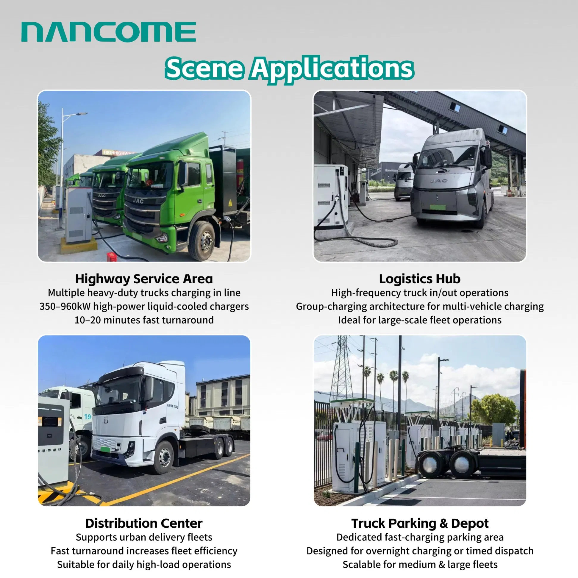 Nancome High-Power EV Chargers for Depot Charging at Logistics Centers