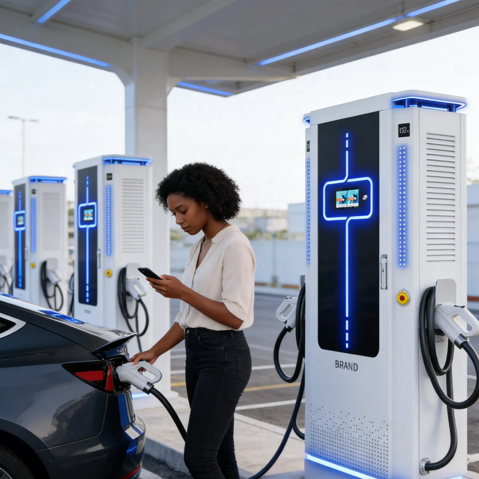 Heavy-Duty EV Charging Station 40kw 60kw 80kw 120kw 160kw 180kw 200kw for Fleet Charging Ocpp CCS2