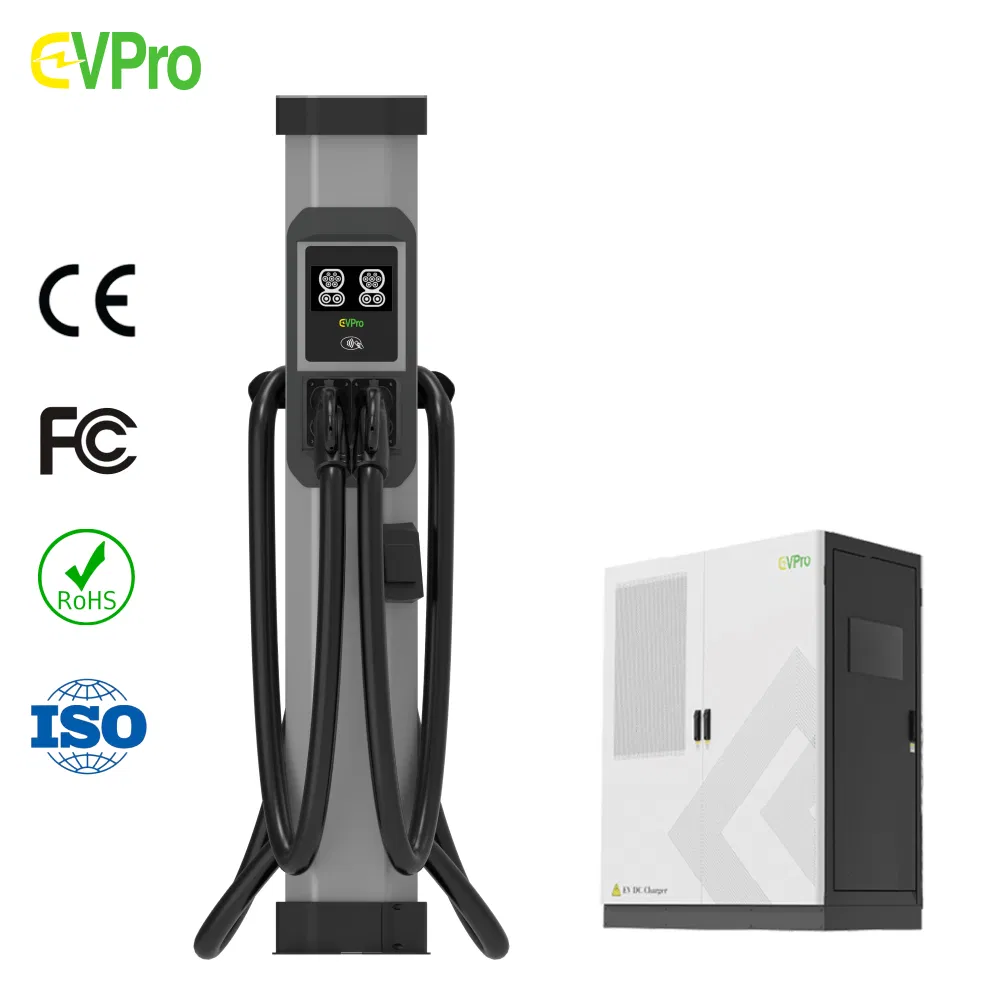 240/1600kw Split Type Charging Pile DC Fast Charger CCS2 Gbt Ocpp1.6j IP54 Solar Compatible Credit Card Payment Public Parking