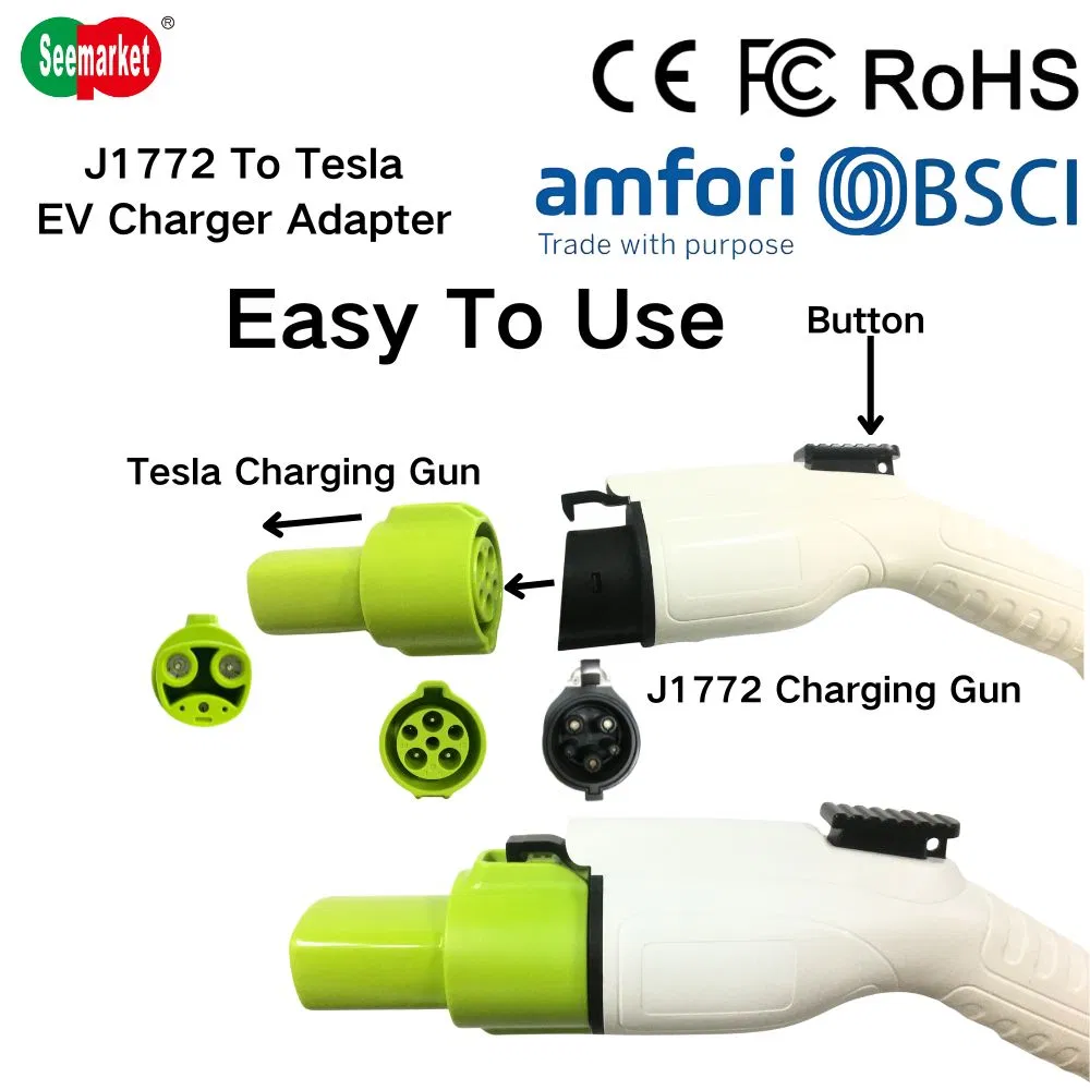 Universal J1772 to Nacs EV Charging Connector for All Electric Vehicle Models