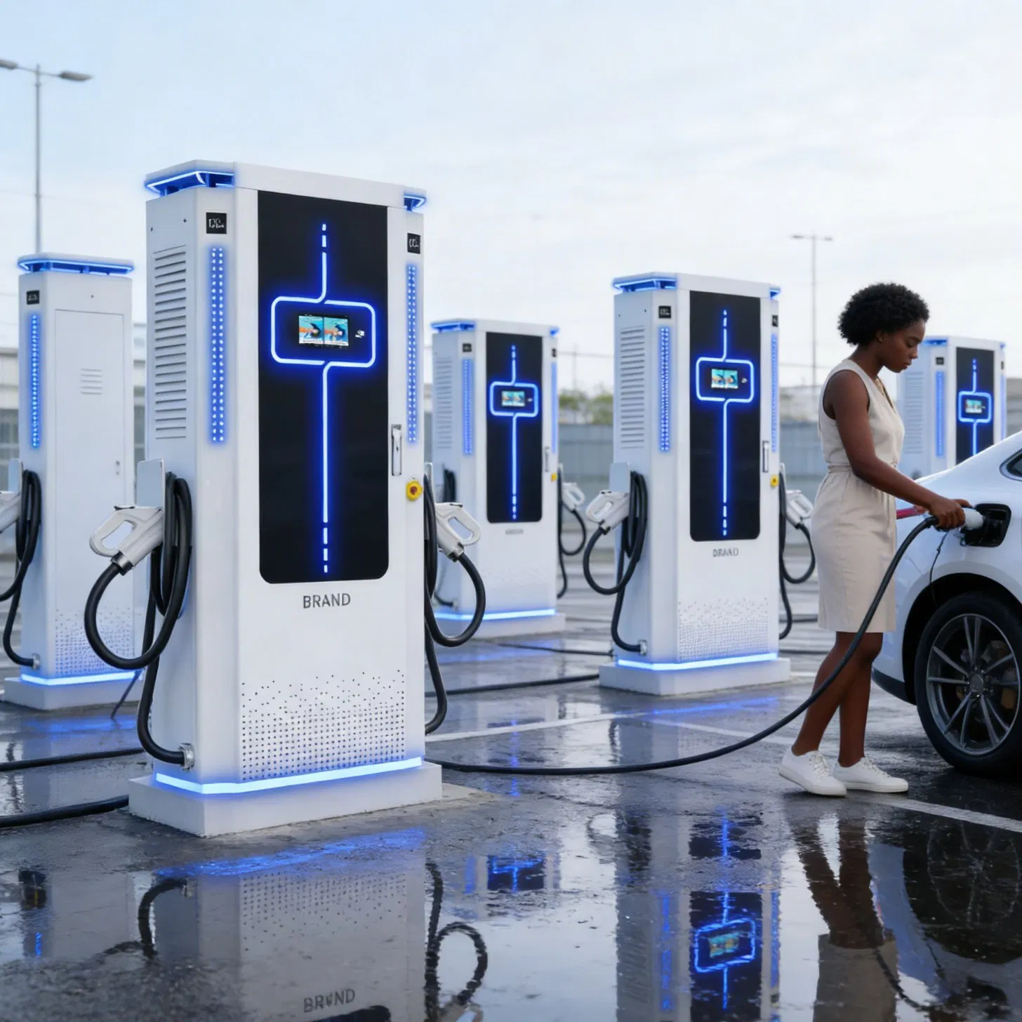 Heavy-Duty EV Charging Station 40kw 60kw 80kw 120kw 160kw 180kw 200kw for Fleet Charging Ocpp CCS2