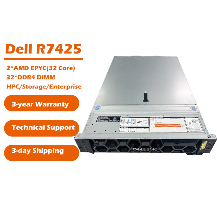 Wholesale D Ell PowerEdge R7425 2U Rack Server with Two AMD EPYC Processors 32*DDR4 Memory 3-Year Warranty