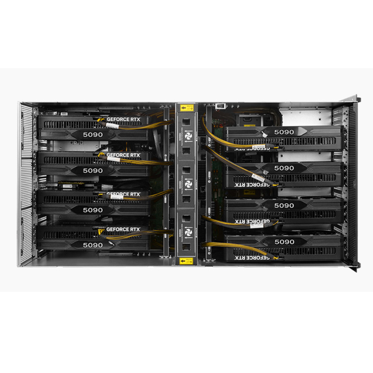 Deep Learning Intel Xeon Artificial Intelligence 5090 Server 8U DDR5 Double Width 8 GPU Video AI Server with Multiple Gpu