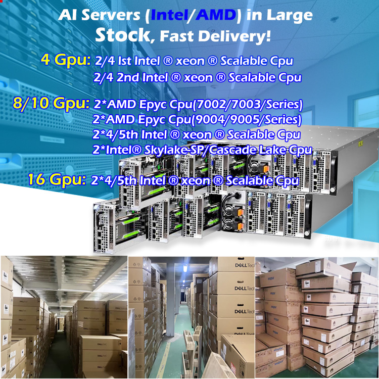 Deep Learning Intel Xeon DDR5 Machine Learning Rack Server OEM 8 10 Gpu Deepseek AI Inference Gpu Server