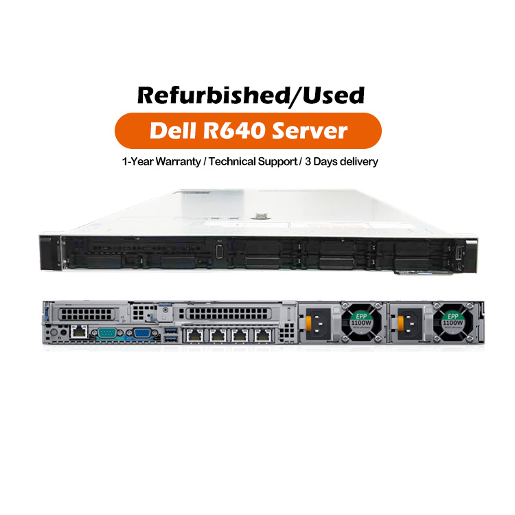Wholesale Cheap Dells EMC Poweredge R640 Refurbished Used 1U Rack Server with Platinum Gold Silver Processors