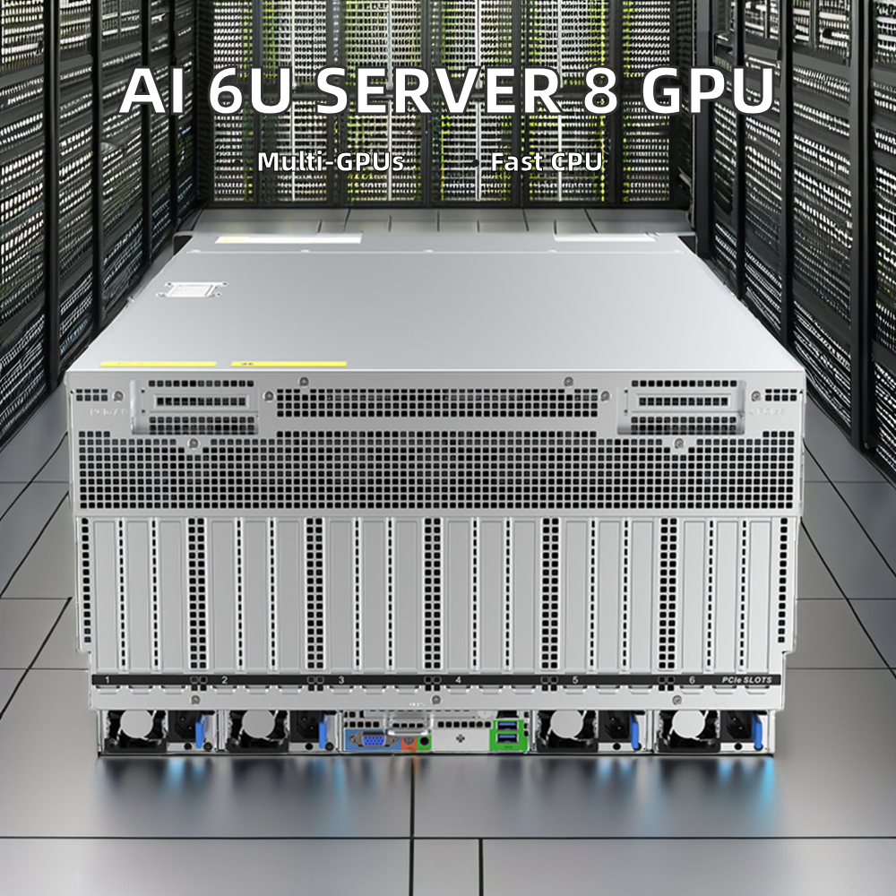Customize AMD 9005 Processor Artificial Intelligence 6U Server Double Width 8 Gpu Training Reasoning AI Server with Multiple Gpu