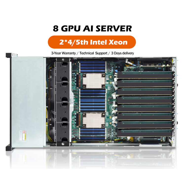 Deep Learning Intel Xeon 4/5th Processor DDR5 Deepseek Ai Nvi Dia Video Server OEM 4U 8 GPU Inference Server Rack