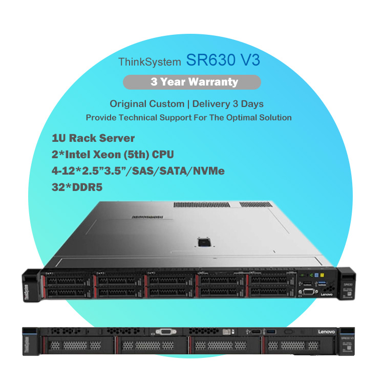 Intel Xeon Lenovos Thinksystem SR630 V3 4410Y 32GB DDR5 4800MHz 800GB SSD 9350-8i Server 7D73CTO1WW