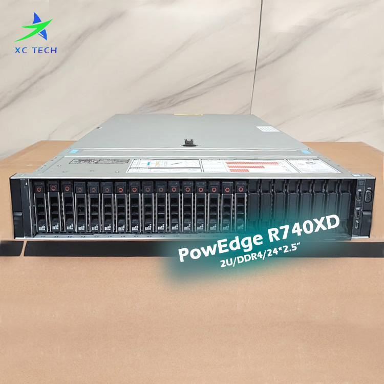 Used/Refurbished 2U Dells EMC PowerEdge R740 R740XD Large Storage Rack Mount Server with Xeon 6240Y Processor/128G RAM/480G SSD