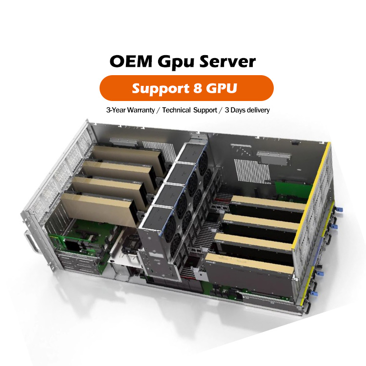 Deep Learning Xeon 4/5th Processor Artificial Intelligence 8 Gpu Server OEM 4U Deepseek Ai Inference Server with Multiple GPU