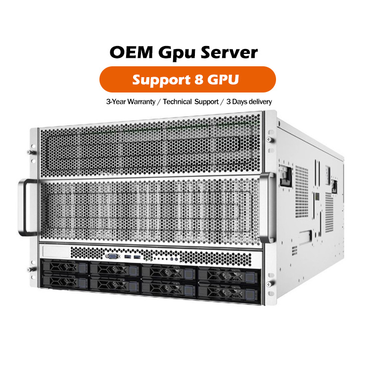 OEM 4U 7U AMD Epyc 7002/7003/9004/9005 Series Processor 8 GPU Server Rack with Deepseek AI for Nvidia in Stock
