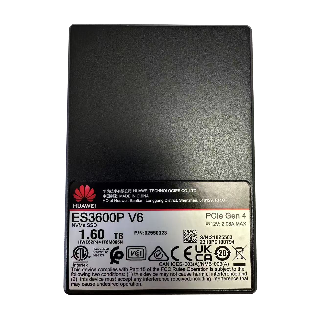 Wholesale Cheap for Huawei ES3600P V6 Internal SSD Solid State Drive 1.6T NVME U.2 PCIe GEN4 for Server Applications