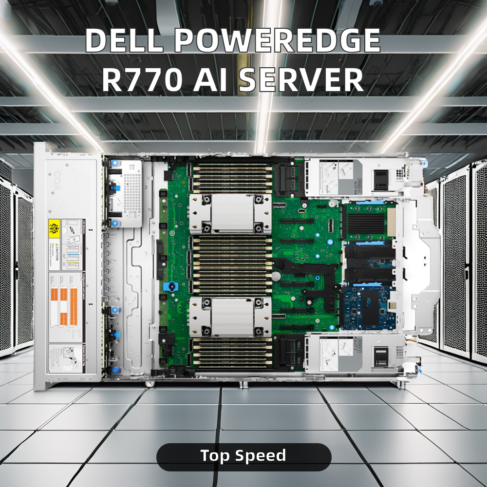 New Intel Xeon 6 P-core Processor Dells EMC PowerEdge R770 2U DDR5 AI Reasoning GPU Server for Sale