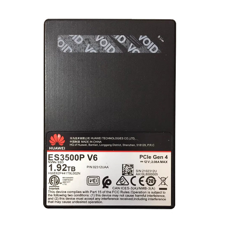 For Huawei ES3500P V6 Internal Server SSD Solid State Drive Cheap 1.92T NVME U.2 PCIe GEN4 1DWPD 1DWPD Read Intensive for Sale