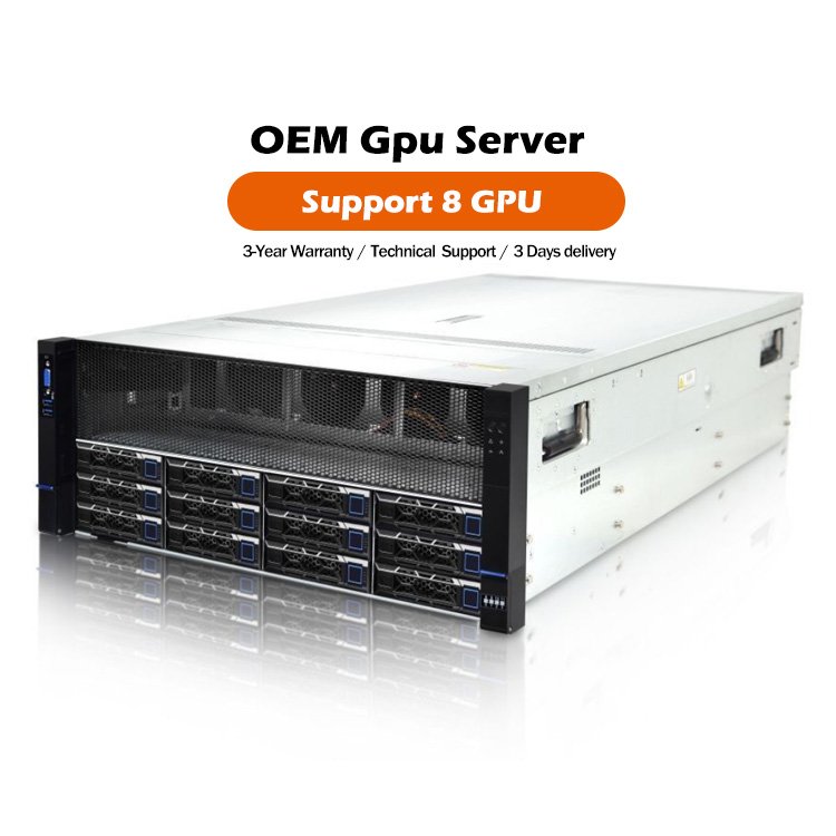 Deep Learning OEM AMD EPYC 7002/7003 Processor Deepseek R1 AI Server Customized 4U 8 GPU Server AI Inference Server Rack