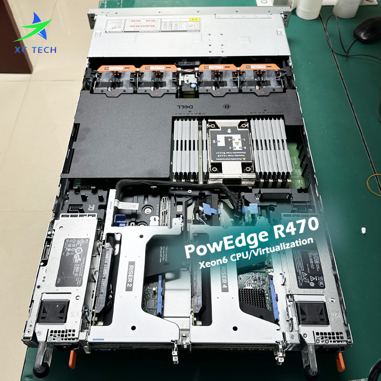 Dell EMC PowerEdge R470 1U 1-Socket 10sff*2.5 Inch Computer Cloud Rack Server with Xeon 6505P CPU/64G DDR5 Memory/1100W Power
